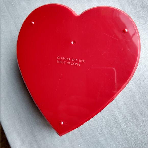 VTG 1991 M&M's Heart Shaped Box red pink cupid valentine's day music Mars, Inc - Picture 10 of 15